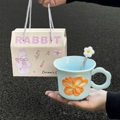 [ Set 2 Cái ] Ly Cốc Sứ + Thìa [ Hộp Quà Đẹp ] - 18395