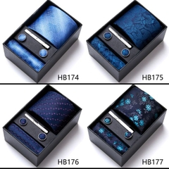 [ Set 2 Bộ Quà Tặng 5 Món ] Cà Vạt 146*75*35mm / Khăn 250*250mm - 18580