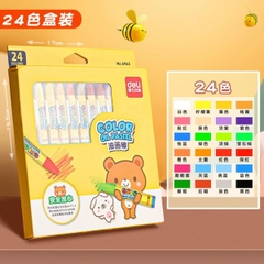 [ Set 5 Hộp ] Bút Màu Sáp DELI Tan Trong Nước Có Thể Giặt Sạch [ 12-18-24-36 Màu ] - 19220