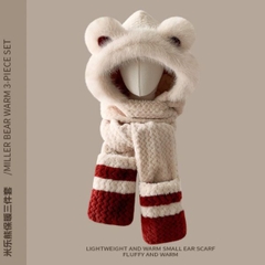 [ Set 2 Bộ 3 Món ] Nón Len / Khăn Choàng Cổ / Găng Tay - 19663