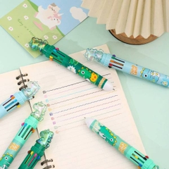 [ Hộp 36 Cây ] Bút Bi Bấm 10 Màu Dino [ 0.7mm ] - 20080