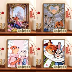 [ Set 10 Cái ] Tranh Số Hoá Zootopia [ Size : 40*50cm ] - 20179