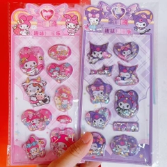 [ Hộp 24 Túi ] Sticker 3D Sanrio [ Có Nước + Kim Tuyến ] - 20312