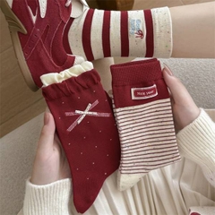 [ Set 12 Đôi ] Vớ Dài [ Cotton ] - 20414