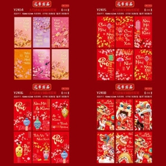 [ Set 400 Xấp ] Lì Xi [ Xấp 6 Bao / Chọn Hoặc Mix 1 Mẫu Tối Thiểu 40 Xấp ] - 20537