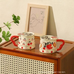 [ Set 2 Cái ] Cốc Sứ + Nắp [ Hộp Màu ] - 21272