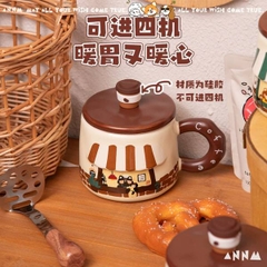 [ Set 2 Cái ] Cốc Sứ + Nắp [ Hộp Màu ] - 21277