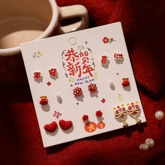 [ Set 5 Vỉ ] Bông Tai [ Hợp Kim ] - 21504