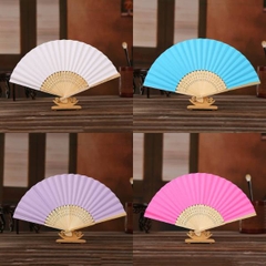 [ Set 10 Cái ] Quạt Xếp Màu Pastel - 21614