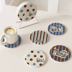 [ Set 10 Cái ] Lót Cốc [ Làm Từ Đất Tảo Thấm Hút Cao Cấp / Có Thể Vệ Sinh / Dày 9mm ] - 22135