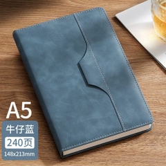 [ Set 2 Quyển ] Sổ Bìa Da Có Ngăn Đựng Bút [ A5 - 240 Trang ] - 18120