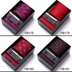 [ Set 2 Bộ Quà Tặng 5 Món ] Cà Vạt 146*75*35mm / Khăn 250*250mm - 18580