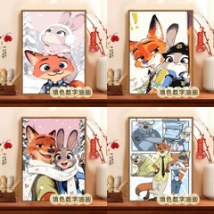 [ Set 10 Cái ] Tranh Số Hoá Zootopia [ Size : 40*50cm ] - 20179