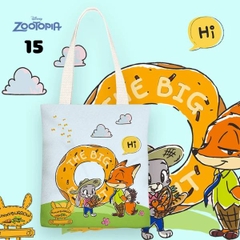[ Set 5 Cái ] Túi Tote Zootopia [ In 2 Mặt / Khoá Kéo ] - 20203