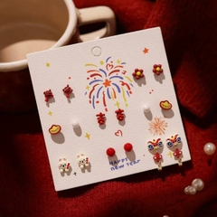 [ Set 5 Vỉ ] Bông Tai [ Hợp Kim ] - 21504