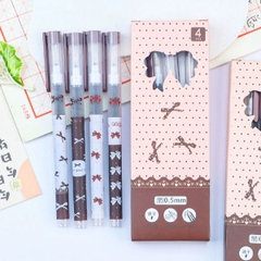 [ Set 10 Hộp ] Bút Bi [ 0.5mm - Đen - 1 Hộp 4 Cây ] - 95653