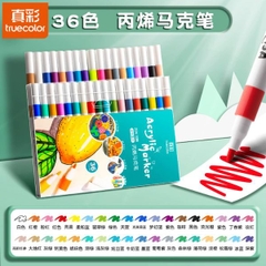 [ Set 5 Hộp ] Bút Lông Màu Acrylic Truecolor [ Khô Nhanh / Không Lem / Vẽ Nhiều Bề Mặt /12-24-36-48 Màu ] - 19226