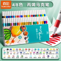 [ Set 5 Hộp ] Bút Lông Màu Acrylic Truecolor [ Khô Nhanh / Không Lem / Vẽ Nhiều Bề Mặt /12-24-36-48 Màu ] - 19226