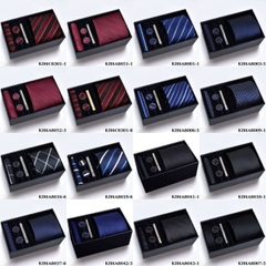 [ Set 2 Bộ Quà Tặng 5 Món ] Cà Vạt 145*80*35mm / Khăn 220*220mm - 18581