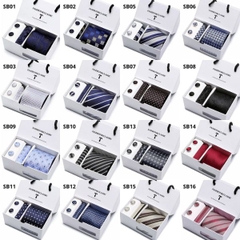 [ Set 2 Bộ Quà Tặng 5 Món ] Cà Vạt 146*75*35mm / Khăn 250*250mm - 18581