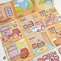 [ Set 5 Bộ ] Sticker Trang Trí 3D Từ Tính Capybara - 920015