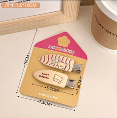 [ Set 12 Vỉ ] Kẹp Tóc Gấu Mật Ong ( 1 Vỉ 2 Cái ) - 920095
