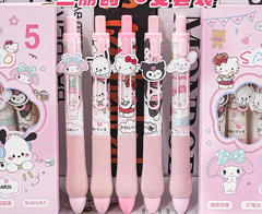 [ Set 10 Hộp ] Bút Bi Gel Hello Kitty ( 1 Hộp 5 Cây -  0.5mm - Mực Đen ) - 920482