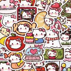 [ Set 10 Túi ] Sticker PVC Hello kitty ( 1 Túi 100 Miếng ) - 920923
