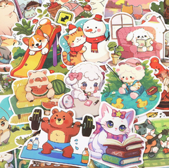 [ Set 10 Túi ] Sticker PVC Cute ( 1 Túi 64 Miếng ) - 920925