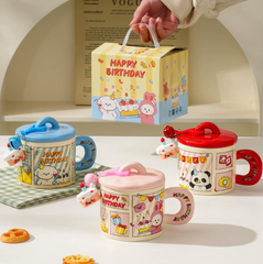 [ Set 2 Cái ] Cốc Nước Cute ( Hộp Màu Đẹp ) - 921114