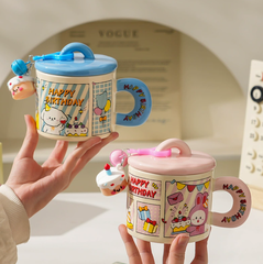 [ Set 2 Cái ] Cốc Nước Cute ( Hộp Màu Đẹp ) - 921114