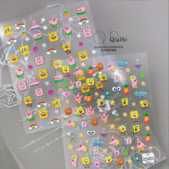 [ Set 5 Tấm ] Sticker Dán Móng SpongeBob và Patrick Star - 921568