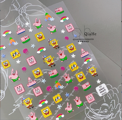 [ Set 5 Tấm ] Sticker Dán Móng SpongeBob và Patrick Star - 921568