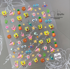 [ Set 5 Tấm ] Sticker Dán Móng SpongeBob và Patrick Star - 921568