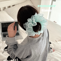 [ Set 12 cái ] Cột Tóc Scrunchies Mùa Hè [ Size 17.5cm ] - 922238