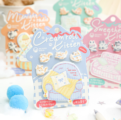 [ Set 12 Xấp ] Note Cream Roll Kitten - 922287