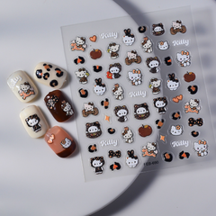[ Set 12 Túi ] Sticker Dán Nail 5D Hello Kitty, Dập Nổi, Chống Nước, Keo Cao Cấp - 922319