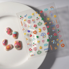 [ Set 12 Túi ] Sticker Dán Nail 5D, Dập Nổi, Chống Nước, Keo Cao Cấp - 922337