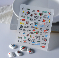 [ Set 12 Túi ] Sticker Dán Nail 5D, Dập Nổi, Chống Nước, Keo Cao Cấp - 922342
