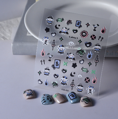 [ Set 12 Túi ] Sticker Dán Nail 5D, Dập Nổi, Chống Nước, Keo Cao Cấp - 922348