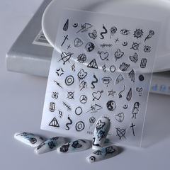 [ Set 12 Túi ] Sticker Dán Nail 5D, Dập Nổi, Chống Nước, Keo Cao Cấp - 922350