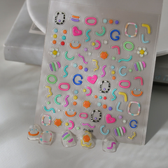 [ Set 12 Túi ] Sticker Dán Nail 5D, Dập Nổi, Chống Nước, Keo Cao Cấp - 922364