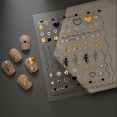 [ Set 12 Túi ] Sticker Dán Nail 5D, Dập Nổi, Chống Nước, Keo Cao Cấp - 922368