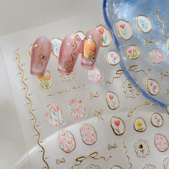 [ Set 12 Túi ] Sticker Dán Nail 5D, Dập Nổi, Chống Nước, Keo Cao Cấp - 922372