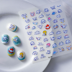 [ Set 12 Túi ] Sticker Dán Nail 5D Cinnamoroll , Dập Nổi, Chống Nước, Keo Cao Cấp - 922373