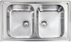 Chậu rửa inox 2 hố CM Cometa 011444