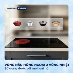Bếp kết hợp 1 từ 1 hồng ngoại Rosières RVPI711 - Nhập khẩu chính hãng