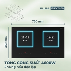 Bếp từ đôi Elba Elio 71-00 - Nhập khẩu chính hãng