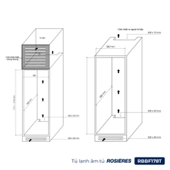 Tủ lạnh âm tủ 240 lít RBBF178T - Nhập khẩu chính hãng
