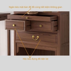 TT02 - Bàn Thờ Gỗ Sồi Tự Nhiên Thiết Kế Hiện Đại, Có Ngăn Bàn Kéo Và Hộc Tủ Để Đồ Tiện Lợi